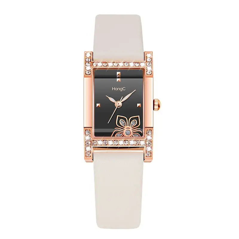 Women's Vintage Luminous Square Watch with Rhinestone Quartz - Image 2