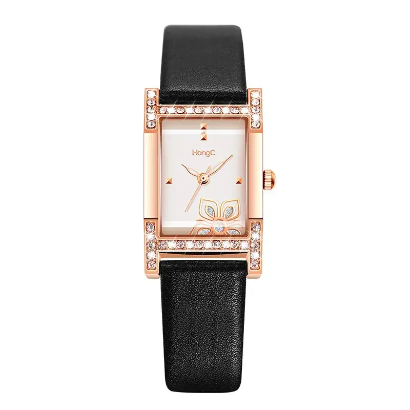 Women's Vintage Luminous Square Watch with Rhinestone Quartz - Image 3