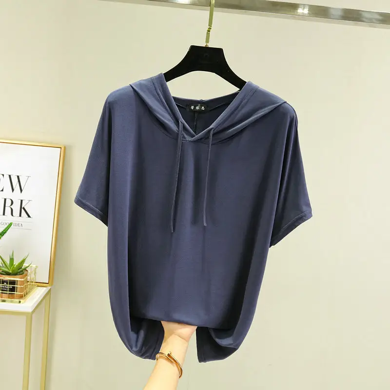 Women Yellow Hooded T-Shirt Large Medium Loose Fit - Image 10