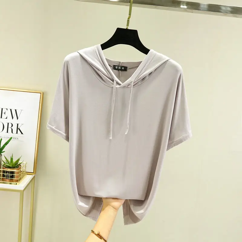 Women Yellow Hooded T-Shirt Large Medium Loose Fit - Image 11