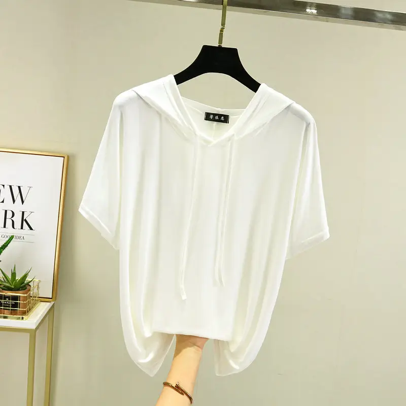 Women Yellow Hooded T-Shirt Large Medium Loose Fit - Image 5