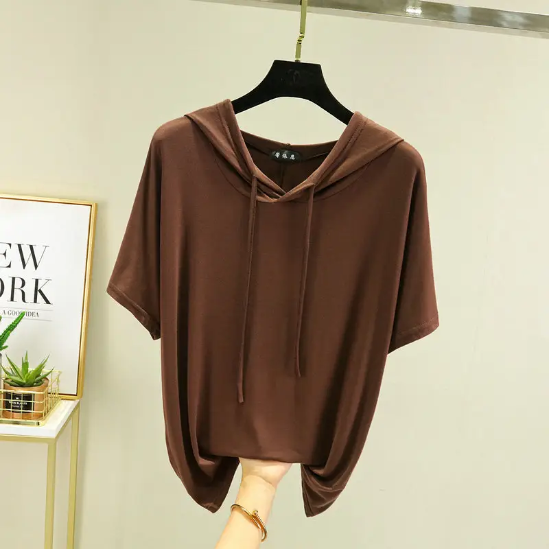 Women Yellow Hooded T-Shirt Large Medium Loose Fit - Image 9