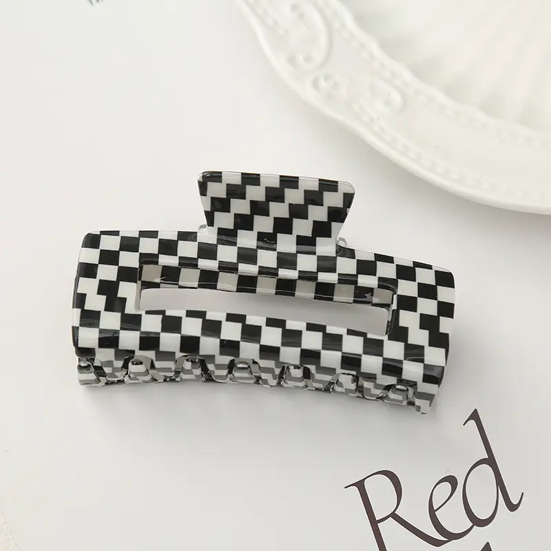 Imitation Checkerboard Hair Clip for Women