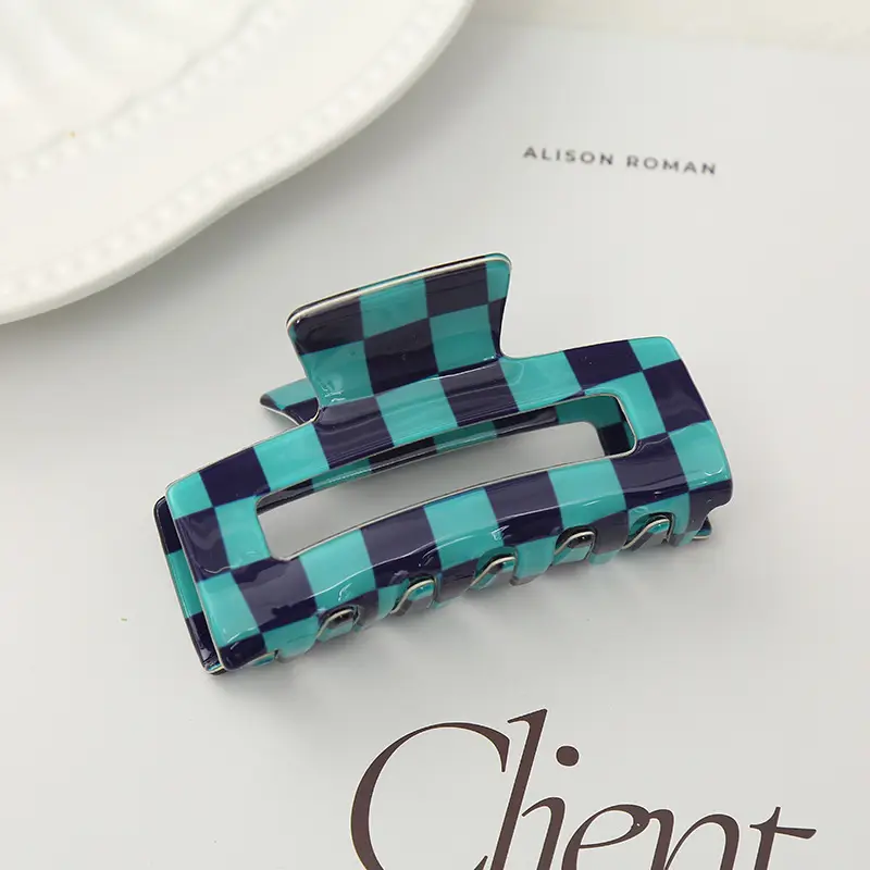 Imitation Checkerboard Hair Clip for Women