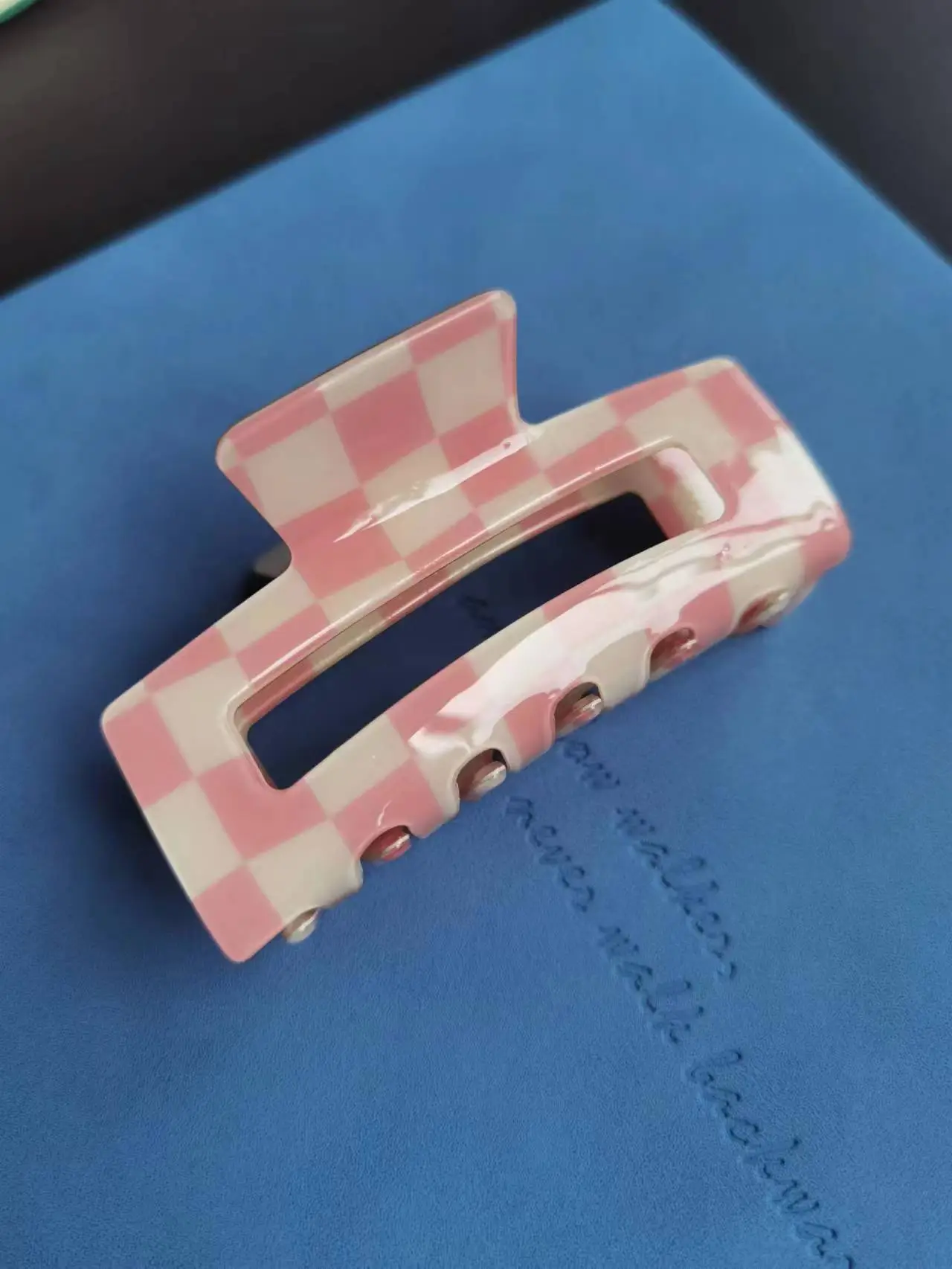 Imitation Checkerboard Hair Clip for Women