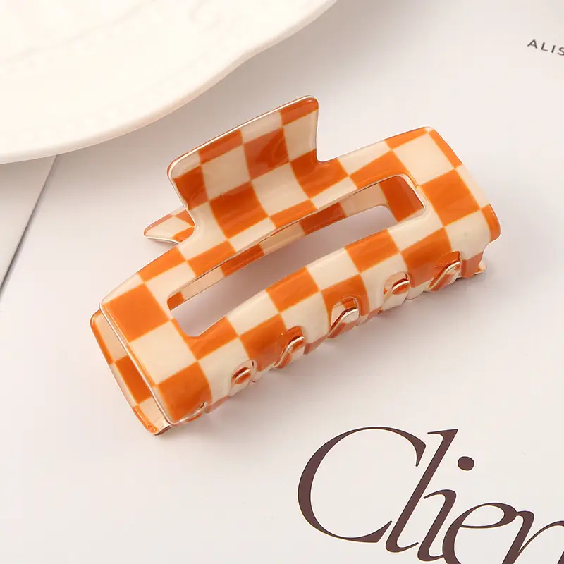 Imitation Checkerboard Hair Clip for Women