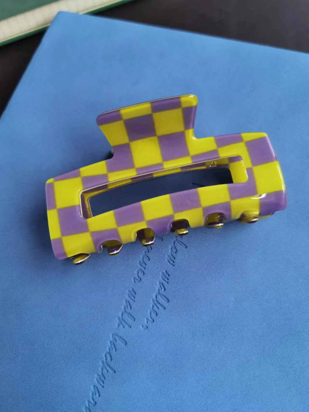 Imitation Checkerboard Hair Clip for Women