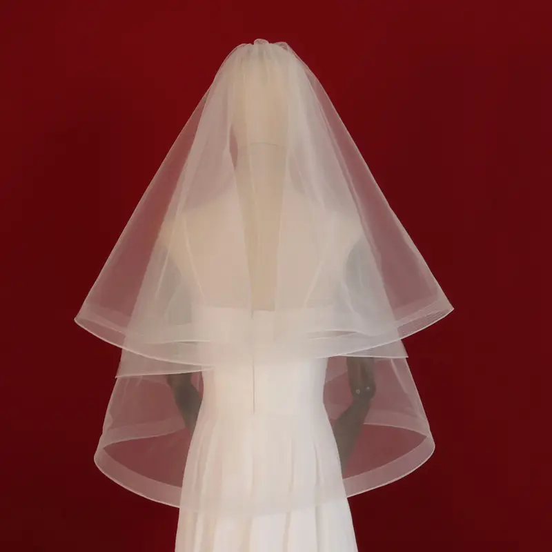 Bridal Veil French Retro Stretch Net Double Mori Wedding - Image 2