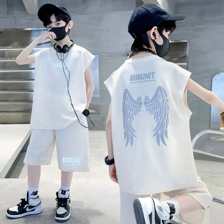 Boys White Wings Short Sleeve Western Suit 2024 - Image 2