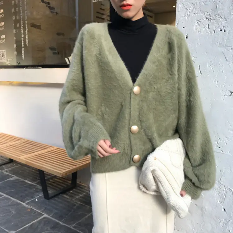 Imitation Mink Velvet Coat V-Neck Loose Top Women - Image 7