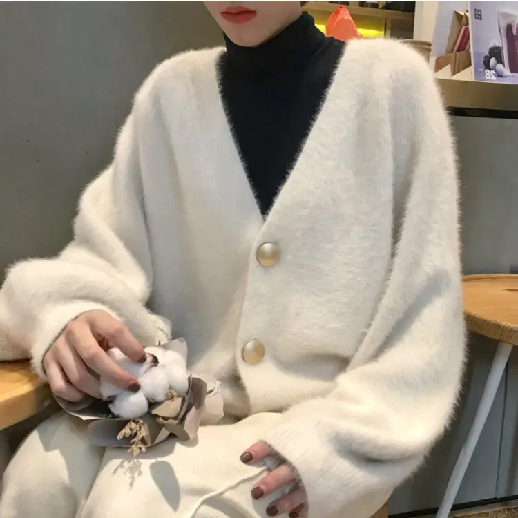 Imitation Mink Velvet Coat V-Neck Loose Top Women - Image 8