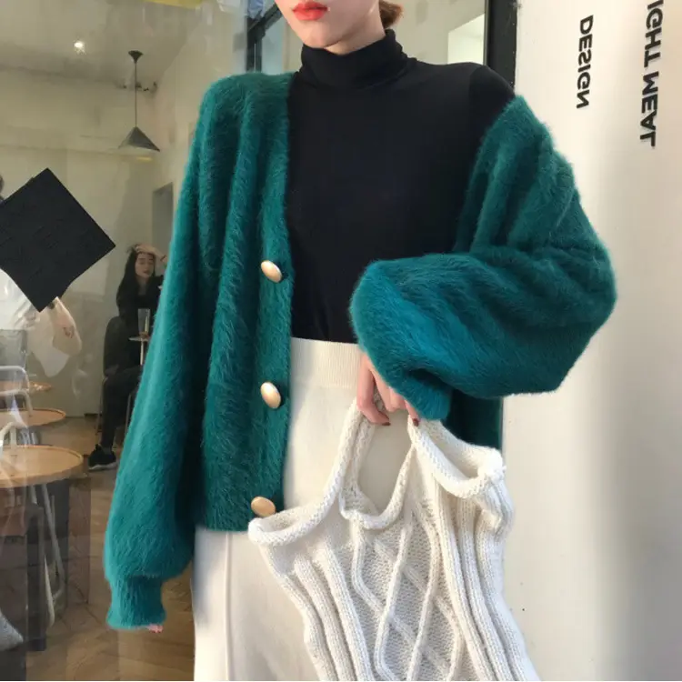 Imitation Mink Velvet Coat V-Neck Loose Top Women - Image 9