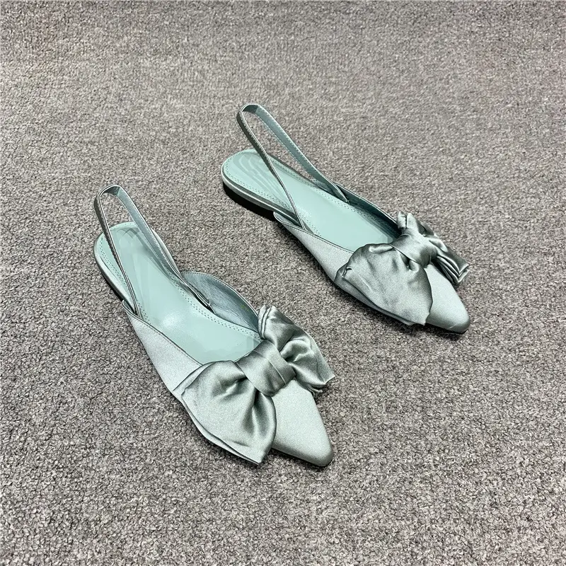 Women's Bow Pointed Toe Flat Heels 2023 - Image 5