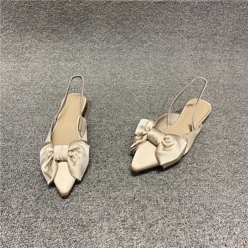 Women's Bow Pointed Toe Flat Heels 2023 - Image 2