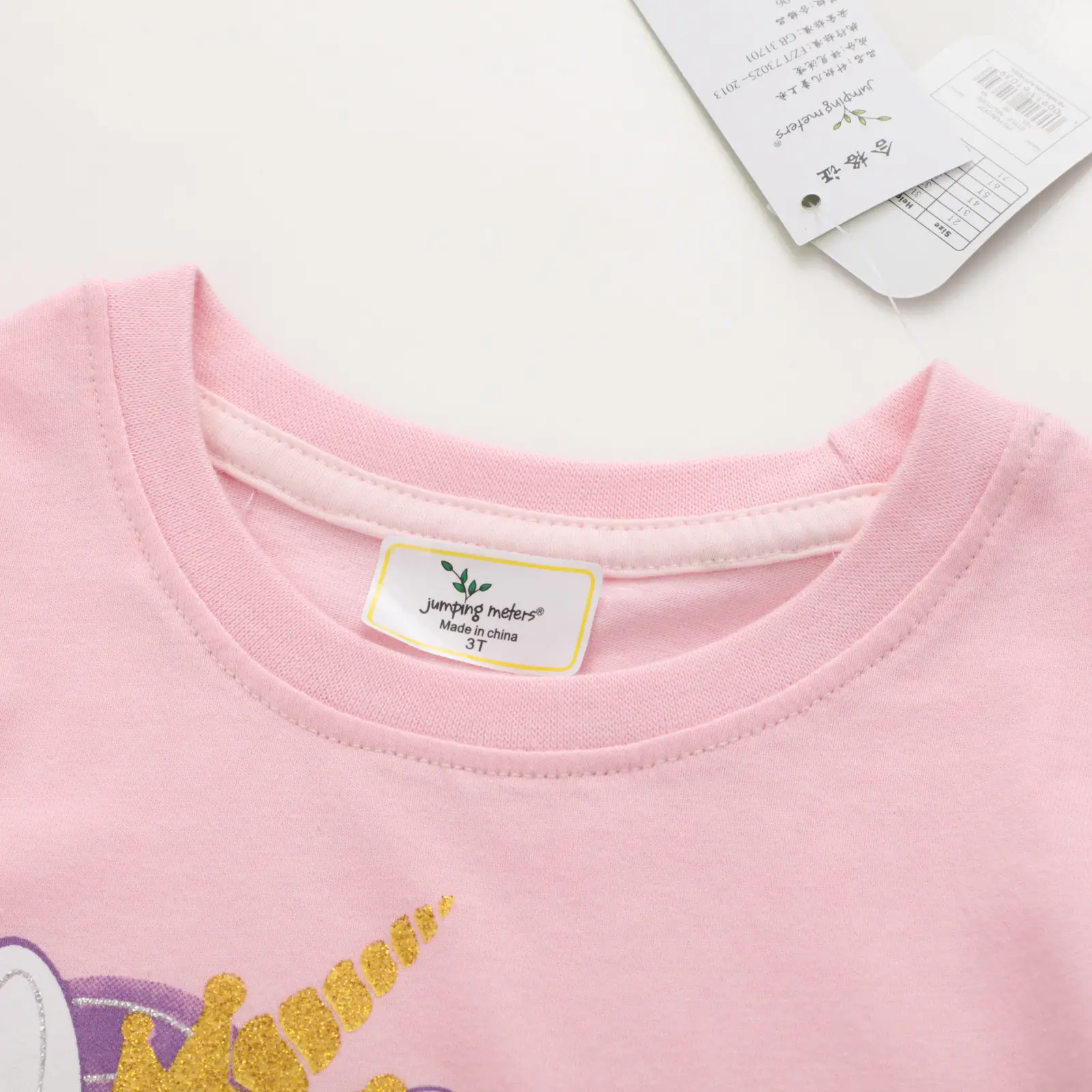 Pink Unicorn Knitted T-shirt for Girls Summer