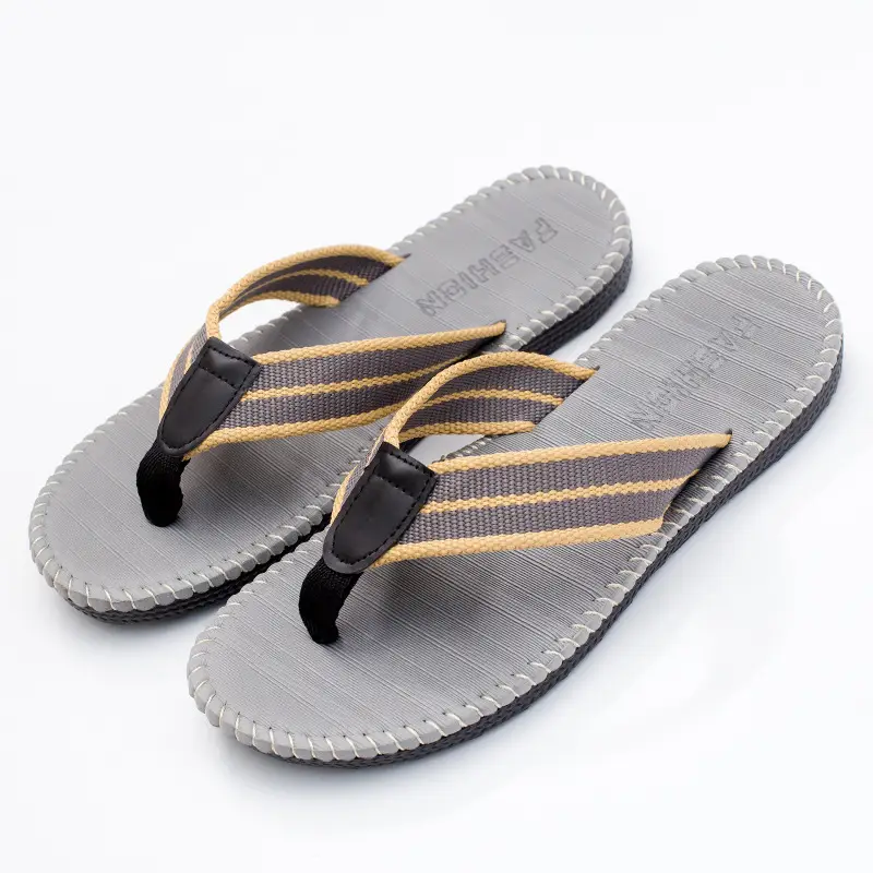 Men's Black Net Strap Flip Flops Casual Summer