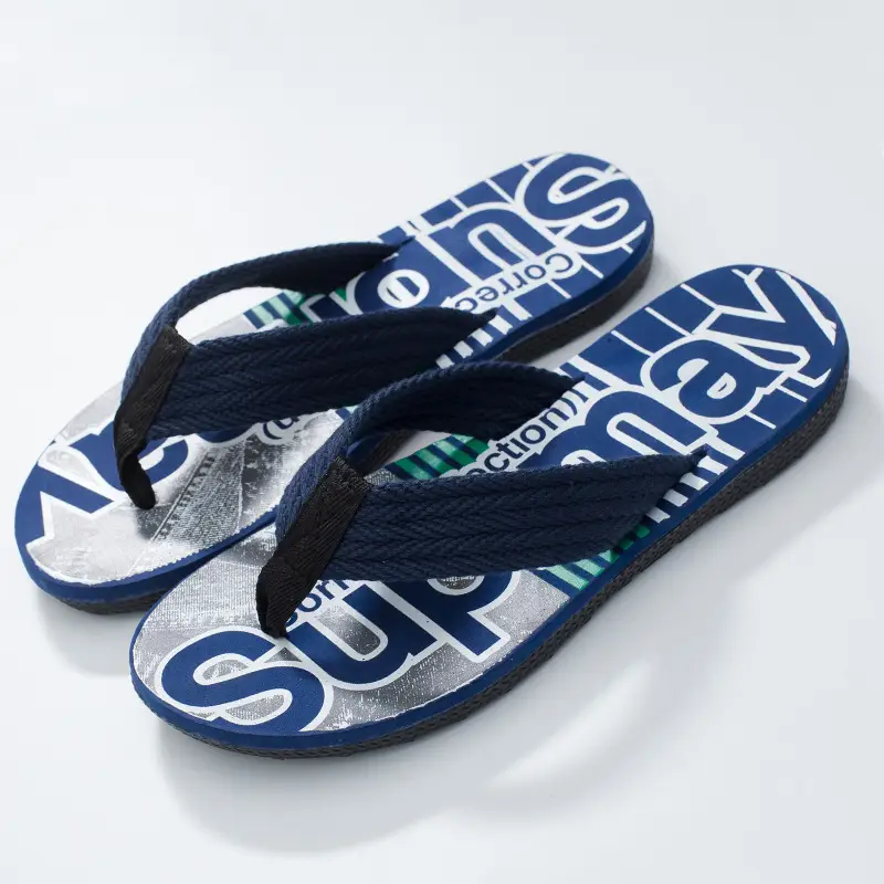 Men's Black Net Strap Flip Flops Casual Summer