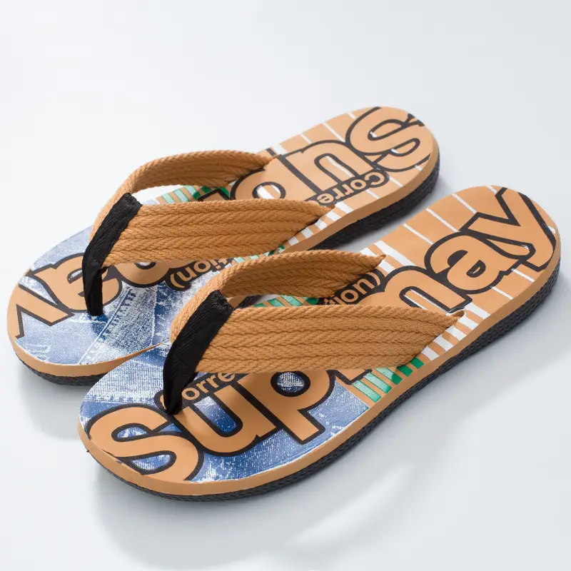 Men's Black Net Strap Flip Flops Casual Summer