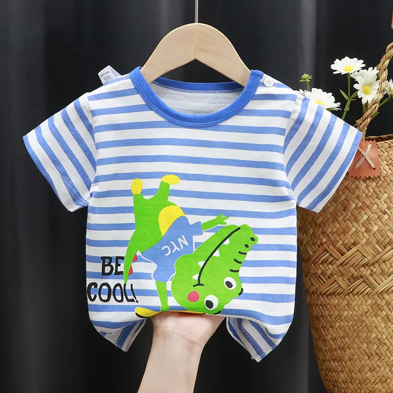 Boys Dinosaur Graphic T-Shirt Blue Grey 2023 - Image 8