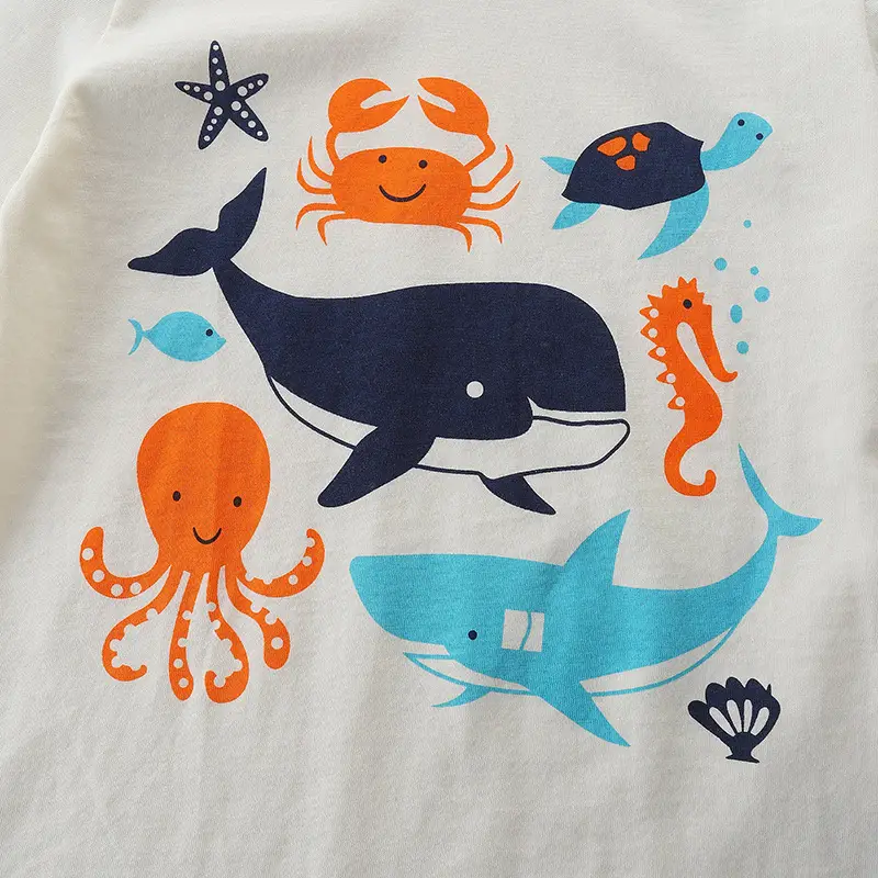 Summer Printed T-shirt Shorts Set for Boys Small Medium - Image 4