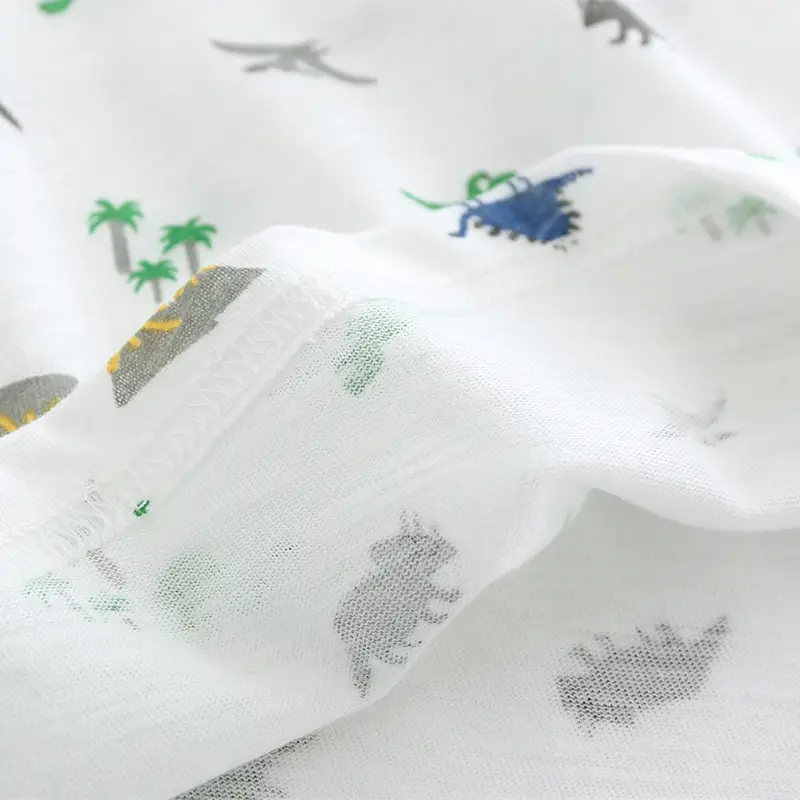 Boys Cartoon Dinosaur T-Shirt White 2022 Summer - Image 4