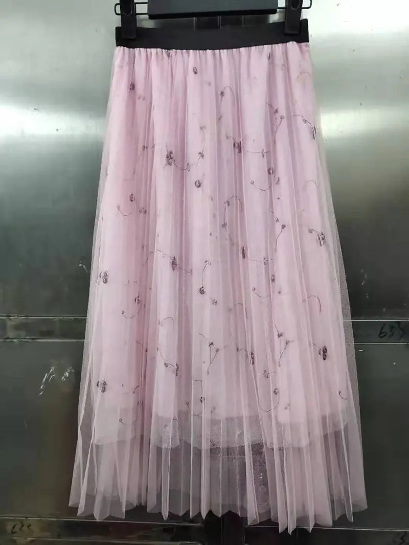 2025 Embroidered Black Mesh Skirt for Women Spring Summer — feature 14