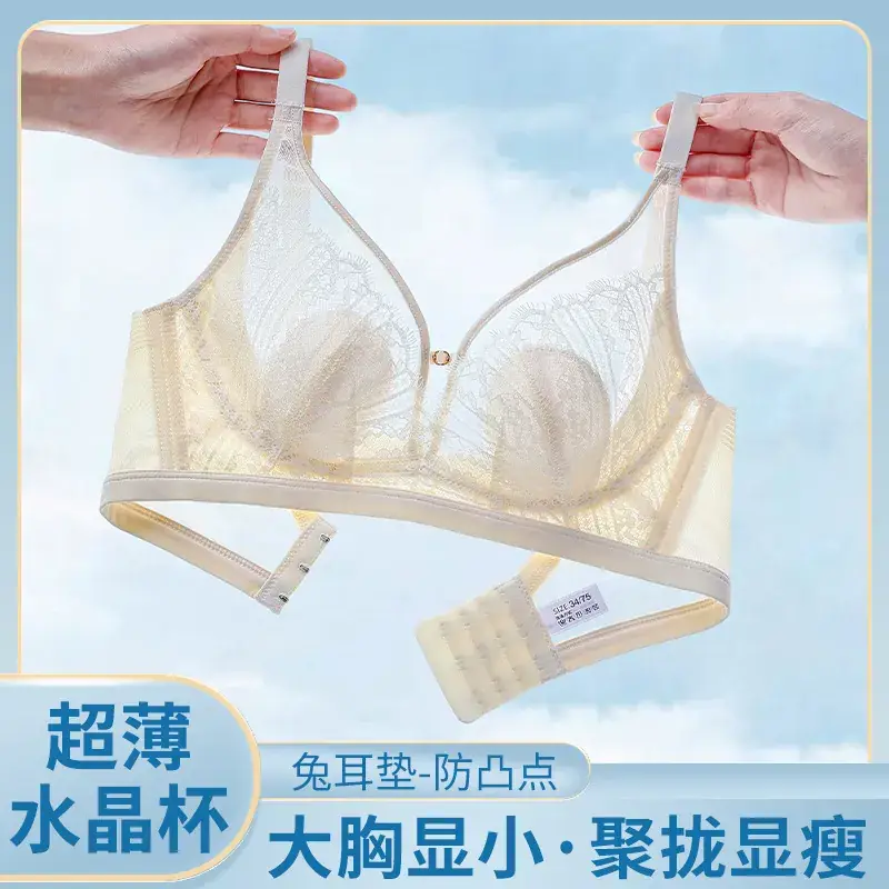 New French Style Lace Bra Large Chest Small - Image 7