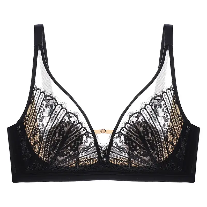 New French Style Lace Bra Large Chest Small - Image 3