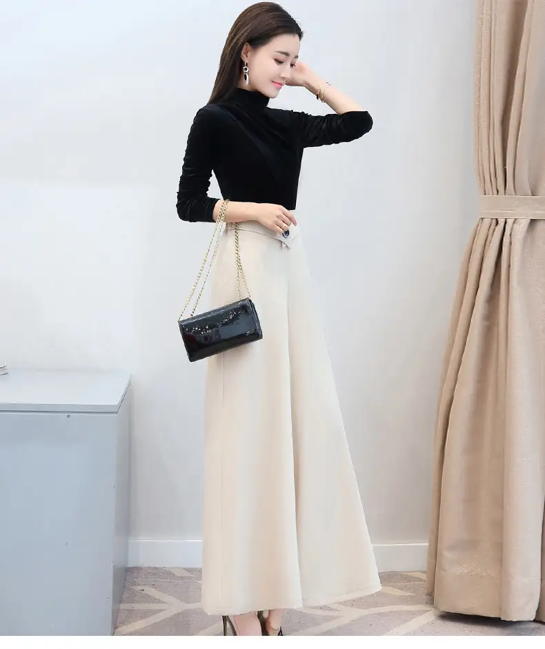 Black Wide Leg Pants High Waist 2022 Women - Image 5