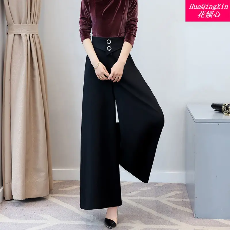 Black Wide Leg Pants High Waist 2022 Women - Image 6