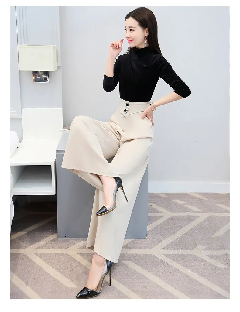 Black Wide Leg Pants High Waist 2022 Women — feature 2