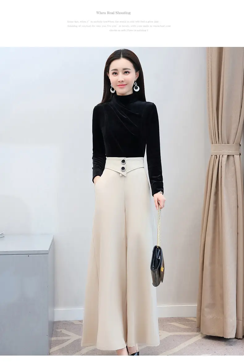 Black Wide Leg Pants High Waist 2022 Women — feature 4