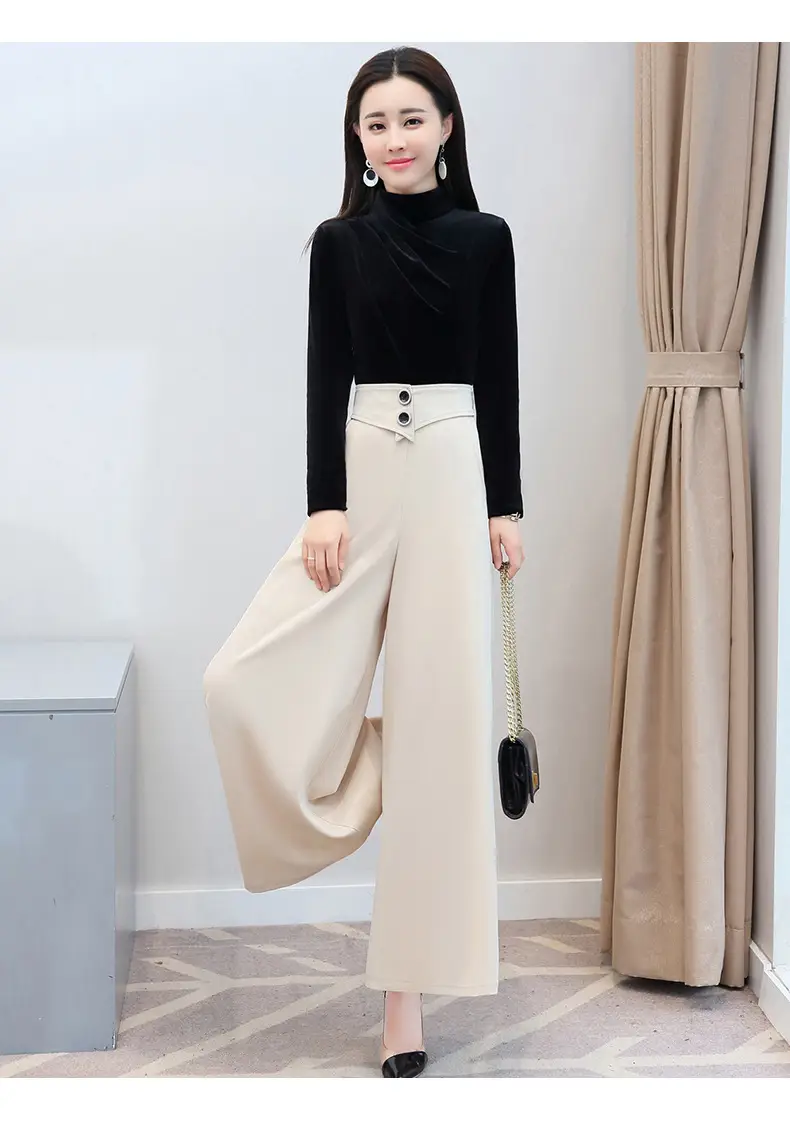 Black Wide Leg Pants High Waist 2022 Women — feature 5