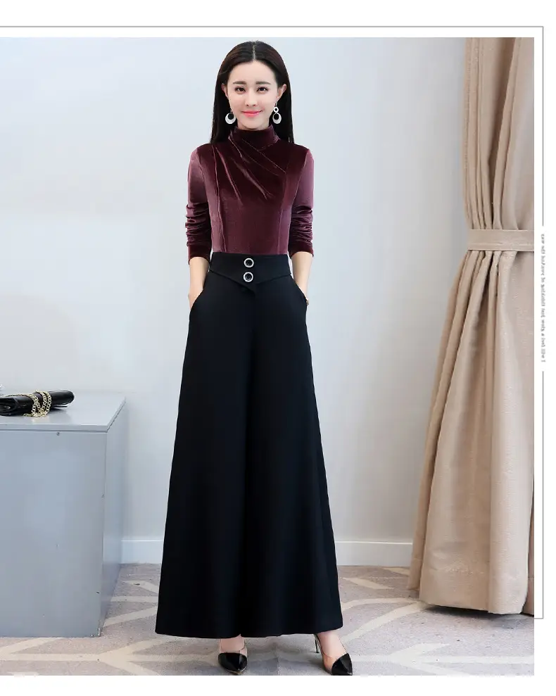 Black Wide Leg Pants High Waist 2022 Women — feature 7
