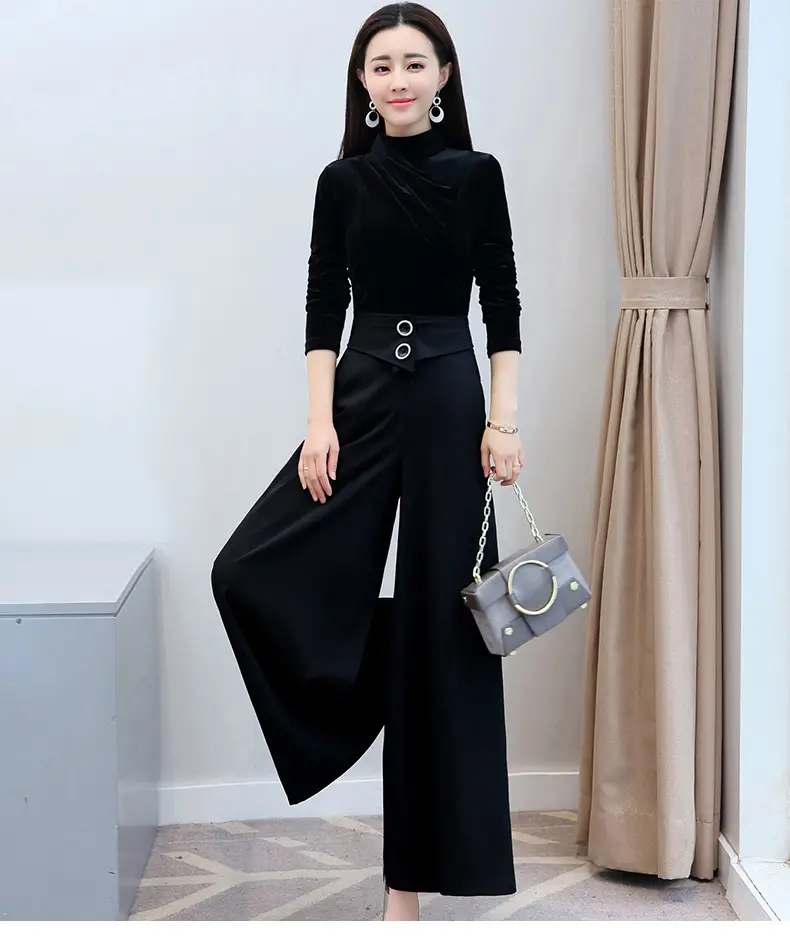 Black Wide Leg Pants High Waist 2022 Women — feature 8