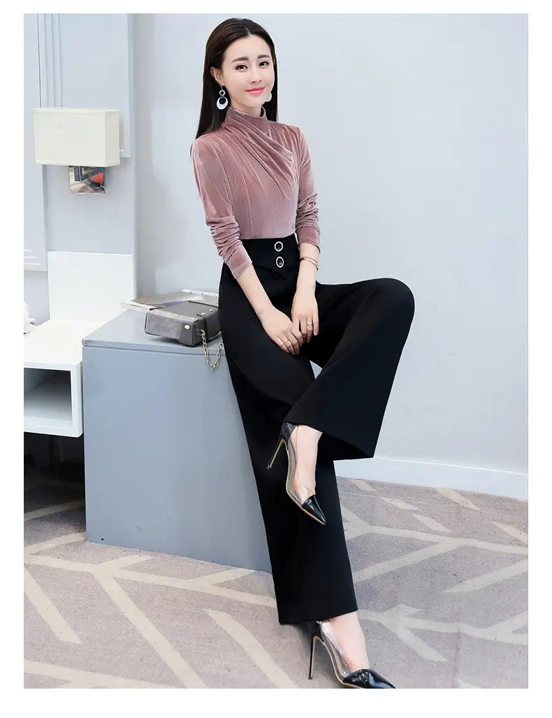 Black Wide Leg Pants High Waist 2022 Women — feature 9