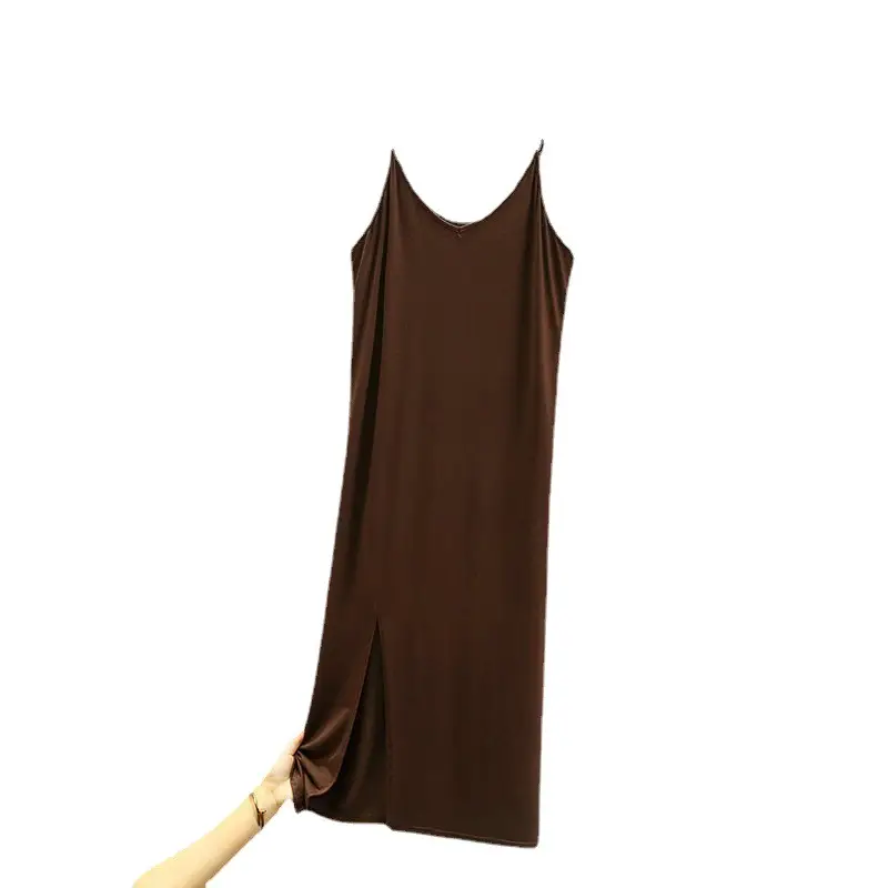 Women's 2023 Solid Color Sleeveless Slip Skirt Large