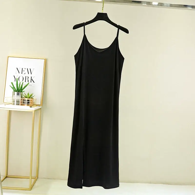 Women's 2023 Solid Color Sleeveless Slip Skirt Large — feature 11
