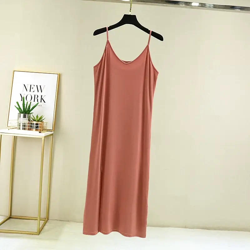 Women's 2023 Solid Color Sleeveless Slip Skirt Large — feature 12