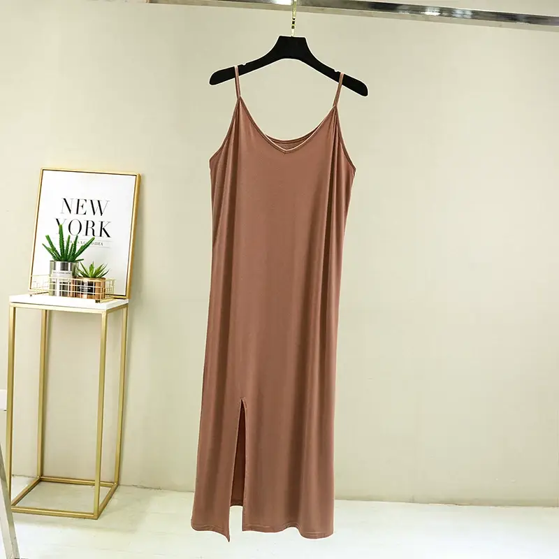 Women's 2023 Solid Color Sleeveless Slip Skirt Large — feature 14