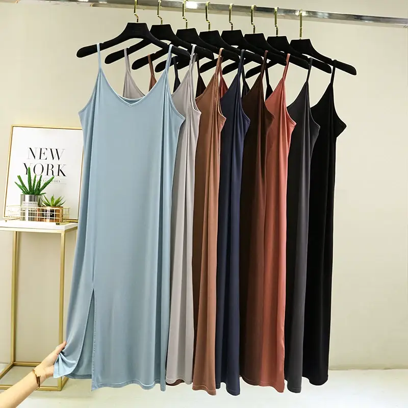 Women's 2023 Solid Color Sleeveless Slip Skirt Large — feature 7