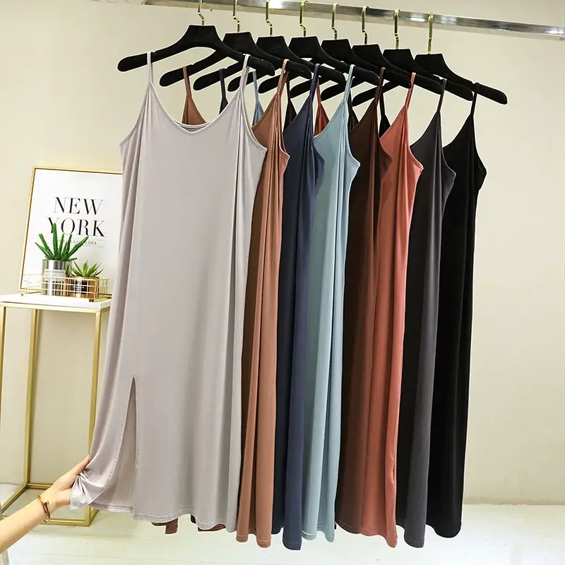 Women's 2023 Solid Color Sleeveless Slip Skirt Large — feature 8
