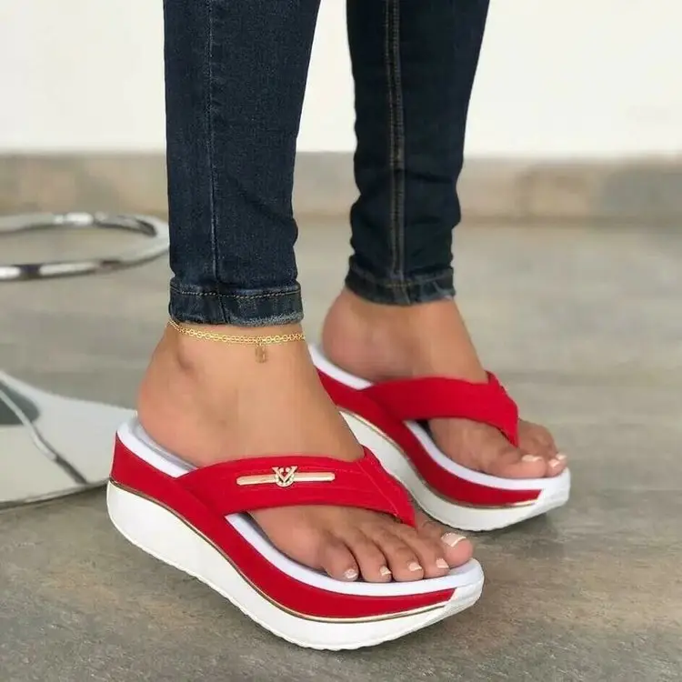 Women Red Platform Sandals Summer European American