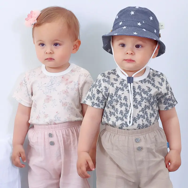 Baby Floral Short Sleeve T-Shirt for Girls Summer Wear