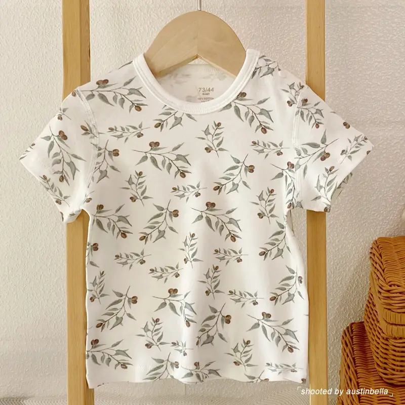 Baby Floral Short Sleeve T-Shirt for Girls Summer Wear
