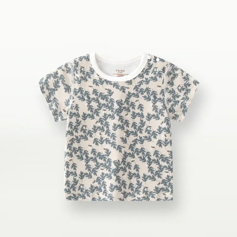 Baby Floral Short Sleeve T-Shirt for Girls Summer Wear