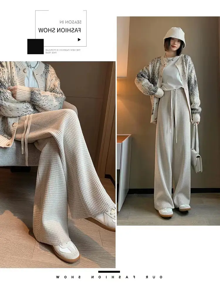 Women Waffled Wide Leg Pants Spring Summer 2022 — feature 11