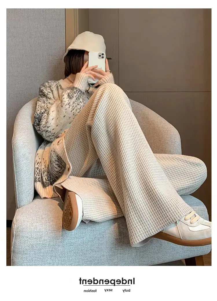 Women Waffled Wide Leg Pants Spring Summer 2022 — feature 16