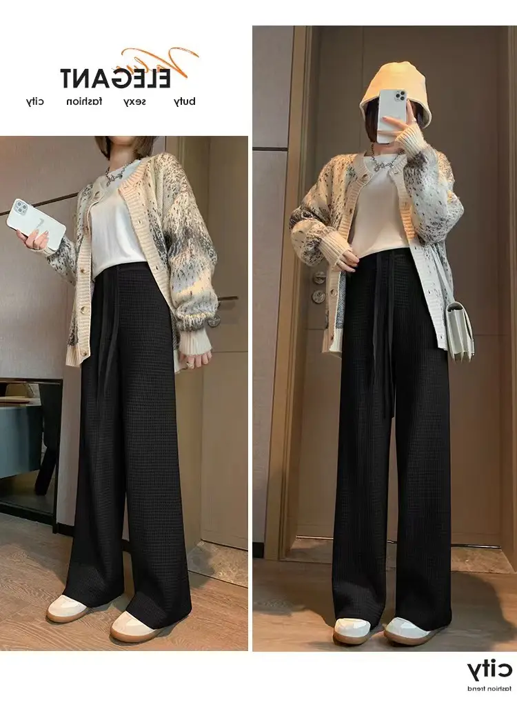 Women Waffled Wide Leg Pants Spring Summer 2022 — feature 17