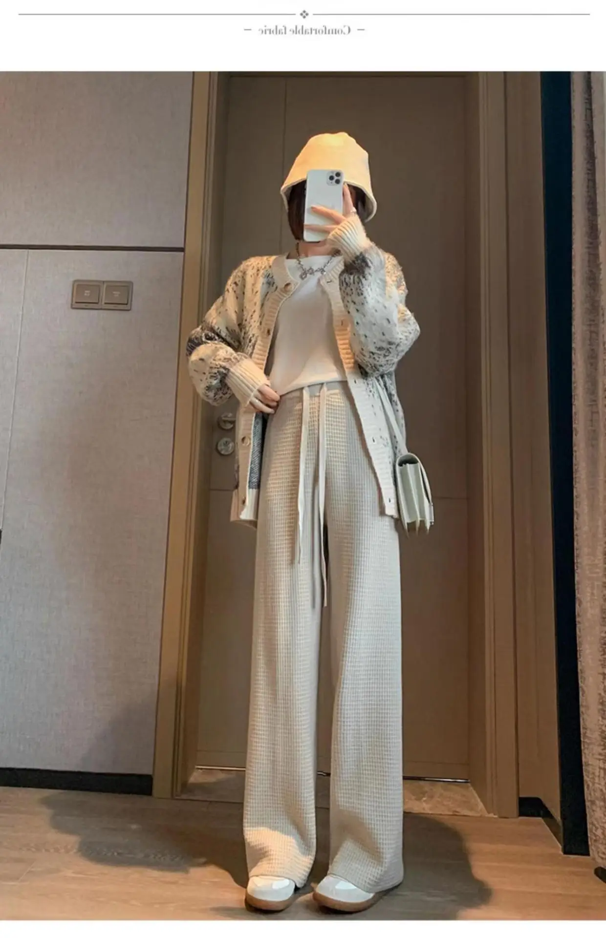 Women Waffled Wide Leg Pants Spring Summer 2022 — feature 2